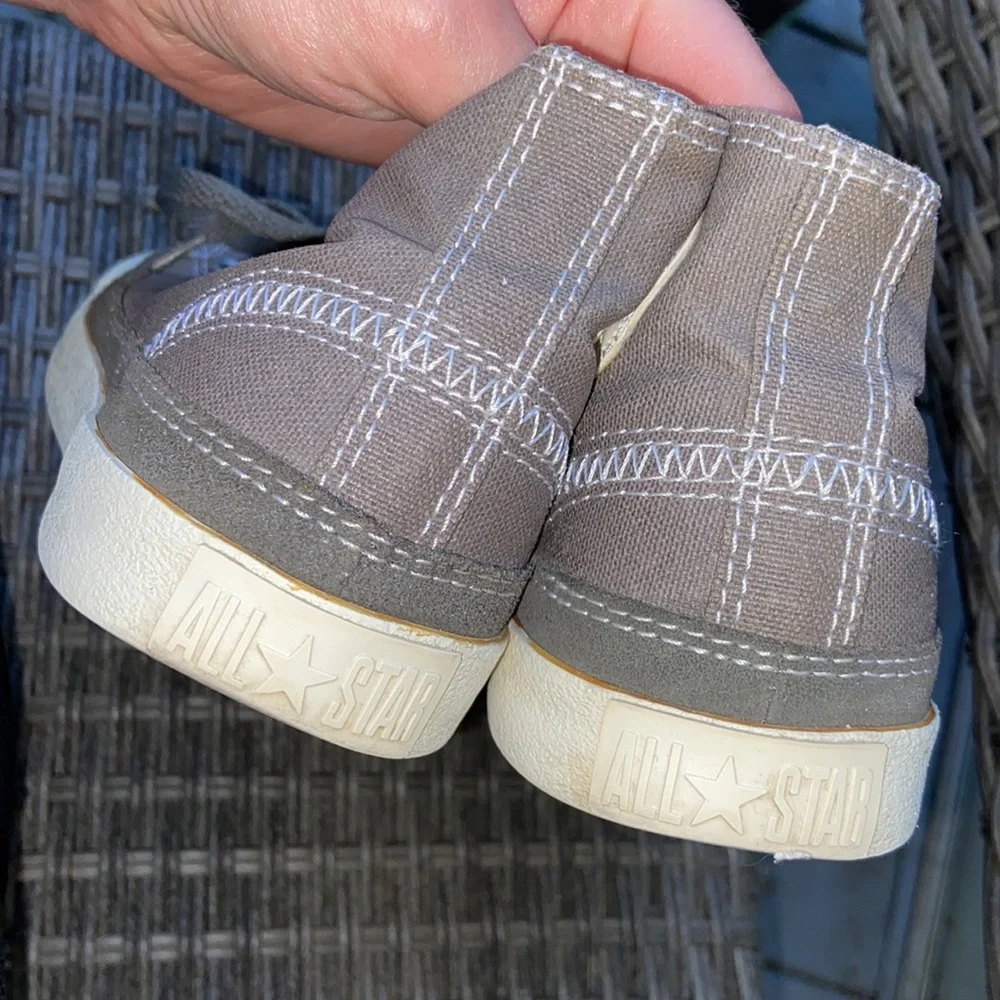 Rare converse all ⭐️ canvas toe w/suede detail size 6 women size 4 men gray EUC - Picture 7 of 7